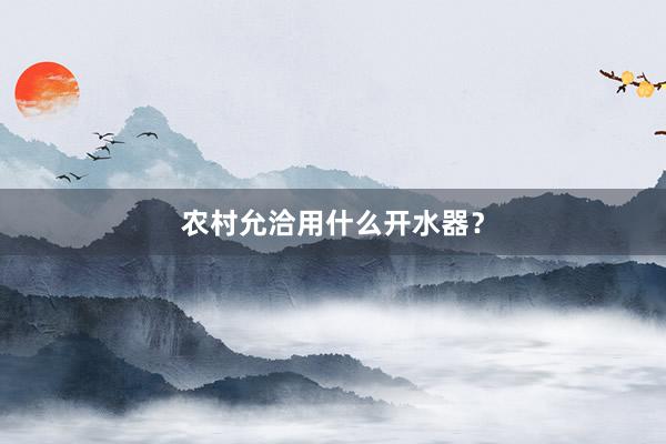 农村允洽用什么开水器？